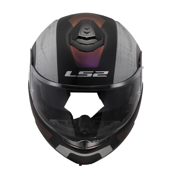 LS2 STROBE 2 ORION MAT SİYAH-MOR-MAVİ ÇENE AÇILIR KASK - Resim 2