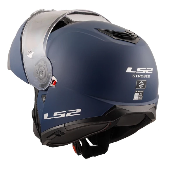 LS2 STROBE 2 MAT NAVY MAVİ ÇENE AÇILIR KASK - Resim 2