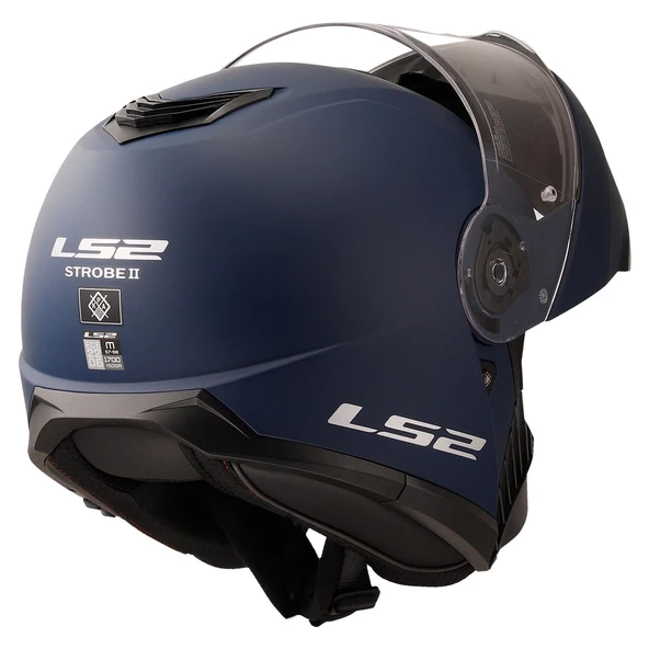 LS2 STROBE 2 MAT NAVY MAVİ ÇENE AÇILIR KASK - Resim 3