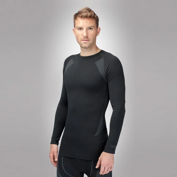 Thermoform Extreme Erkek Seamless Termal Sweatshirt Siyah ürün görseli 1