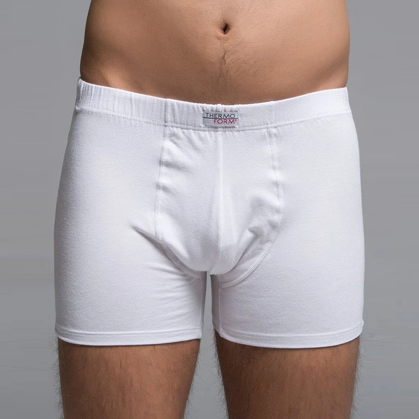 Thermoform Erkek Bambu Boxer Şort Külot Beyaz, Yumuşak ve Nefes Alabilir İç Giyim ürün görseli 1