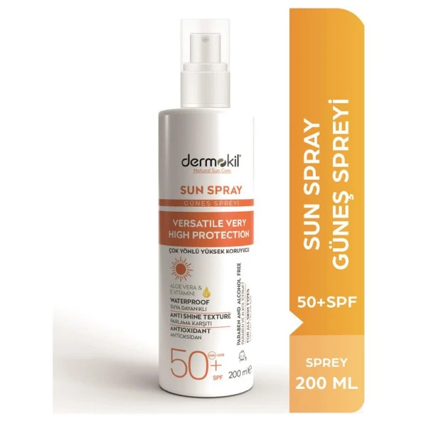 Dermokil Sun Spray Çok Yönlü Güneş Koruyucu Spf50 200 ml ürün görseli 1
