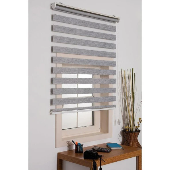 Zebra Stor Perde Bambu Gri 170x200 cm ürün görseli 1