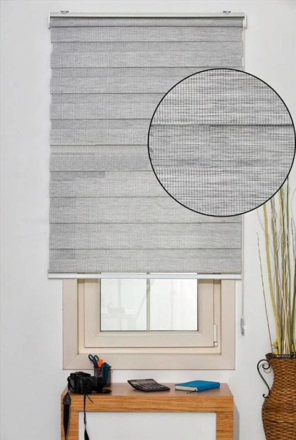 Zebra Stor Perde Bambu Gri 180x200 cm - Resim 2