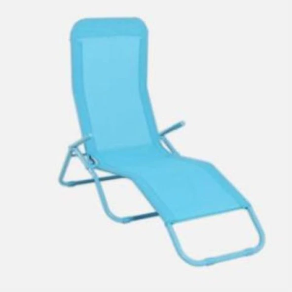 Katlanabilir Açık Mavi Şezlong 136 x 61 x 102 cm ürün görseli 1