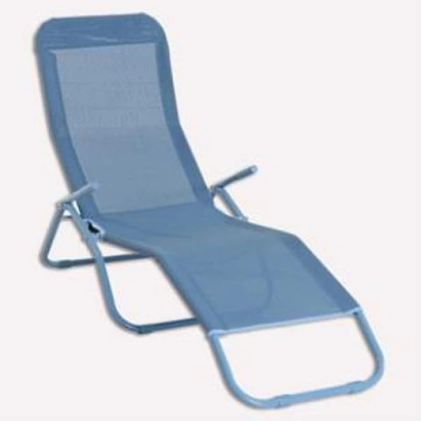Katlanabilir Mavi Şezlong 136 x 61 x 102 cm ürün görseli 1