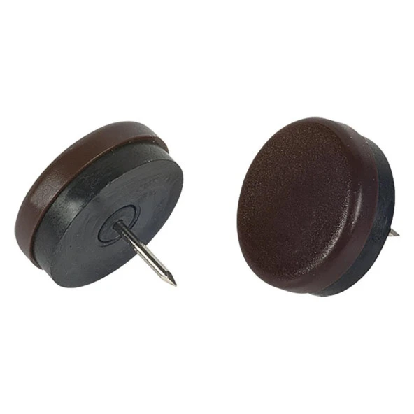 Masa Sandalye Altı Çivili Plastik Kayak Kahverengi 30mm 4 Adet ürün görseli 1