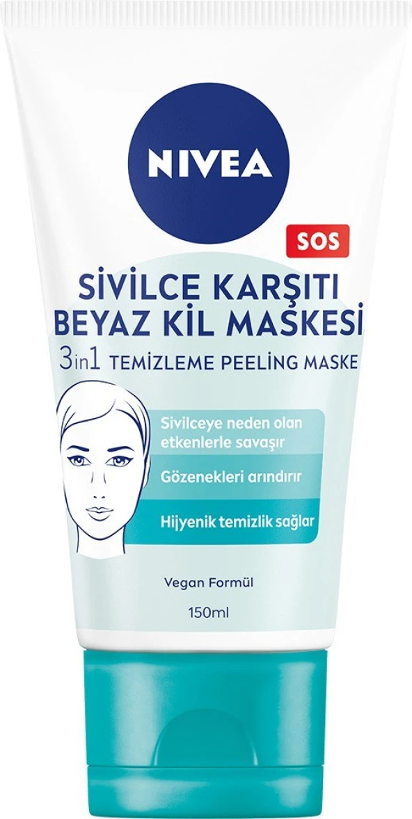 Nivea Beyaz Kil Maskesi 150 ml - Resim 2