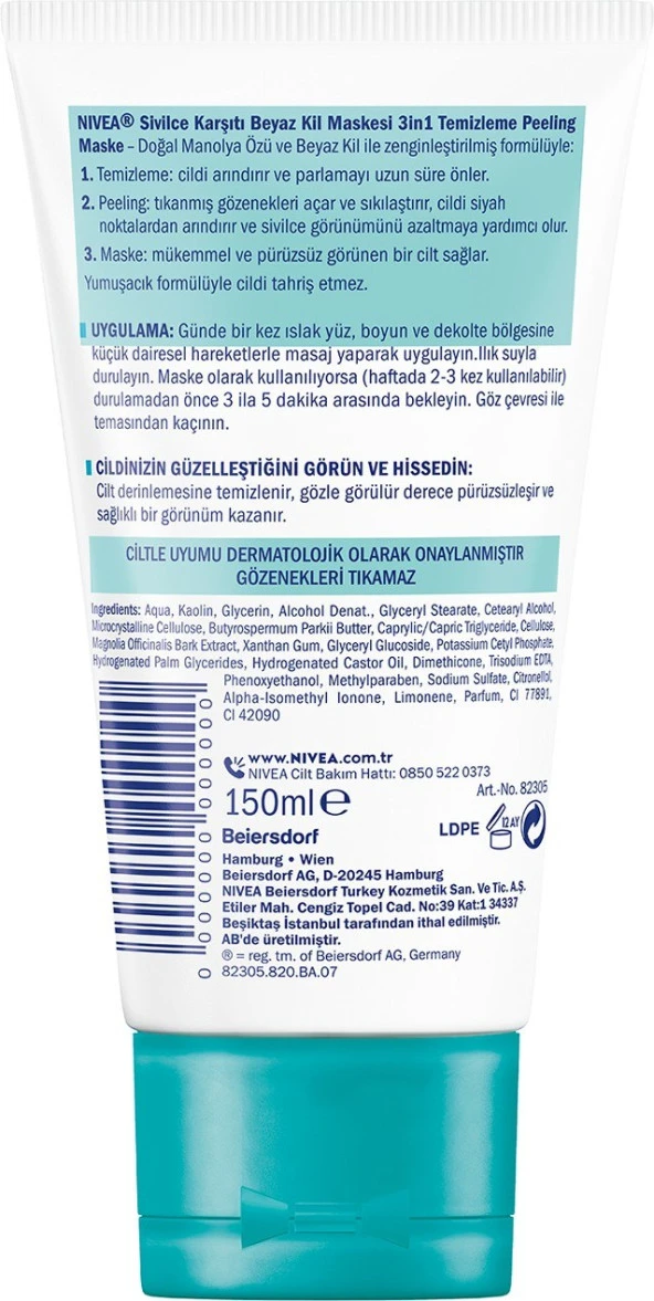 Nivea Beyaz Kil Maskesi 150 ml - Resim 3