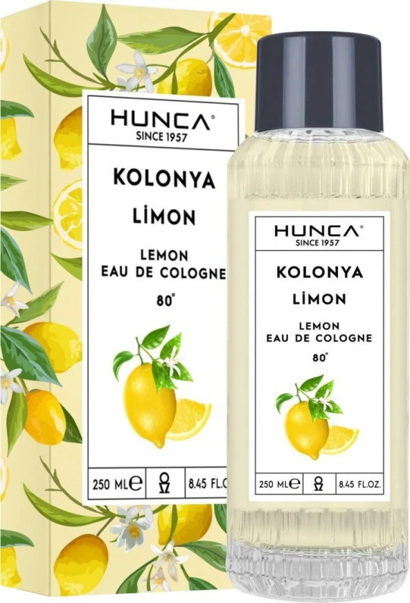 Hunca Limon Kolonyası 250 ml Cam Şişe ürün görseli 1