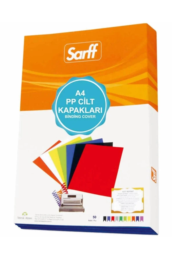 Sarff Cilt Kapağı Plastik Opak A4 450 Micron Buzlu Şeffaf (50 Li Paket) ürün görseli 1