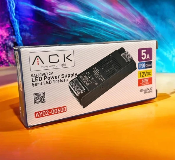 AY02-0060 Ack Slim Led Trafosu 5A 60w 7001-011 ürün görseli 1