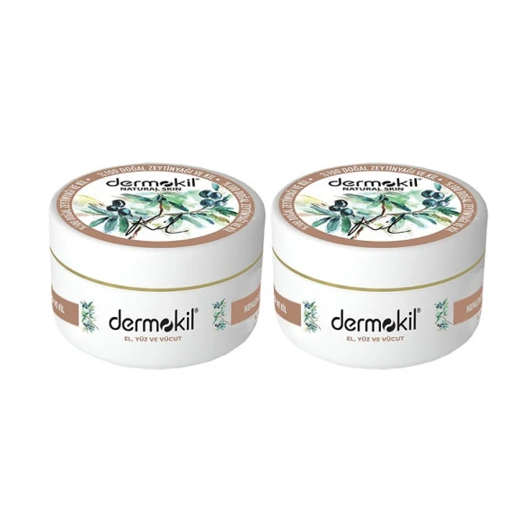 Dermokil Zeytinyağlı Yüz, Vücut ve Doğal El Kremi 300 ml x 2 Adet ürün görseli 1