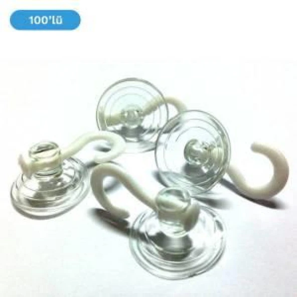 Mavitrend Vantuz Öpücük Vantuzlu Askı Öpücük Askı 100 Adet Cam Vantuzu Cap 3 cm ürün görseli 1