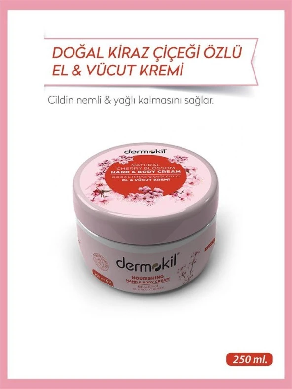 Dermokil Kiraz Çiçeği El ve Vücut Kremi 250 ml ürün görseli 1