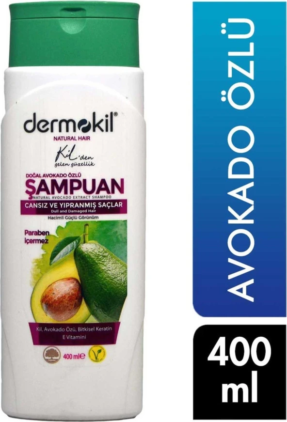 Dermokil Şampuan 400 ml Avokado Özlü Cansız ve Yıpranmış Saçlar Için 8697916003830 Şampuan ürün görseli 1