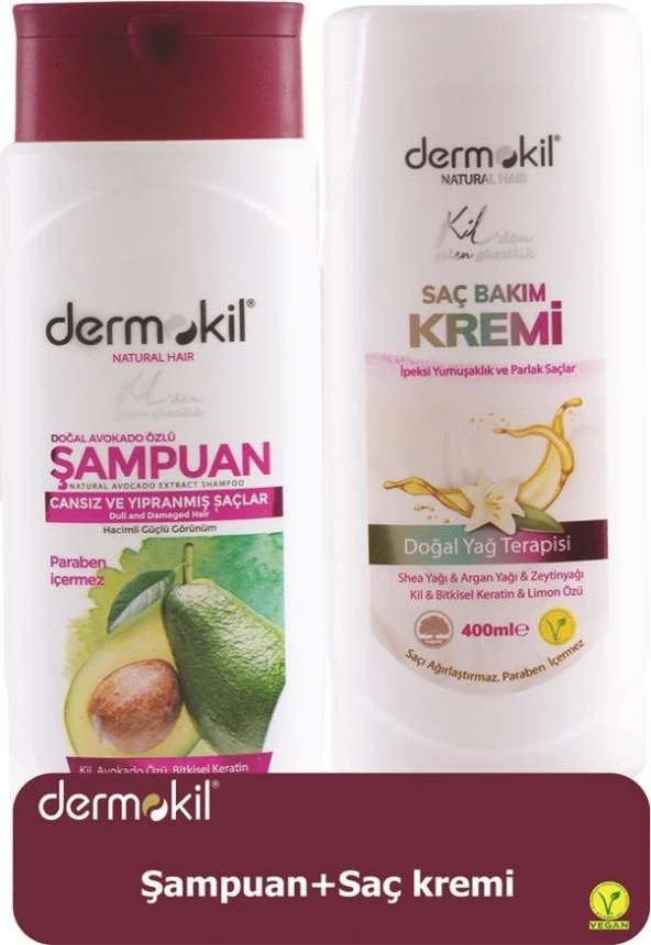 Dermokil Avokado Şampuan 400 ml + Saç Kremi 400 ml 2'li Set ürün görseli 1