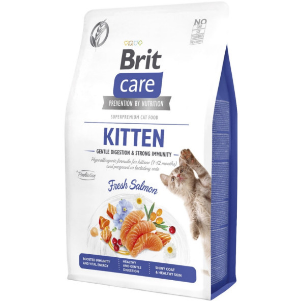 Brit care kitten kedi 2kg gentle digestion strong immunity somonlu tahılsız yavru kedi maması ürün görseli 1