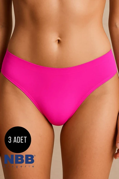 Neon Pembe Sarı Açık Oranj Dikişsiz 3lü Külot ürün görseli 1