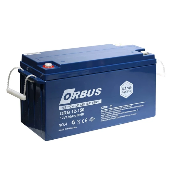 Orbus 12V 150 Ah Amper Deep Cycle Nano Carbon Jel Akü ürün görseli 1
