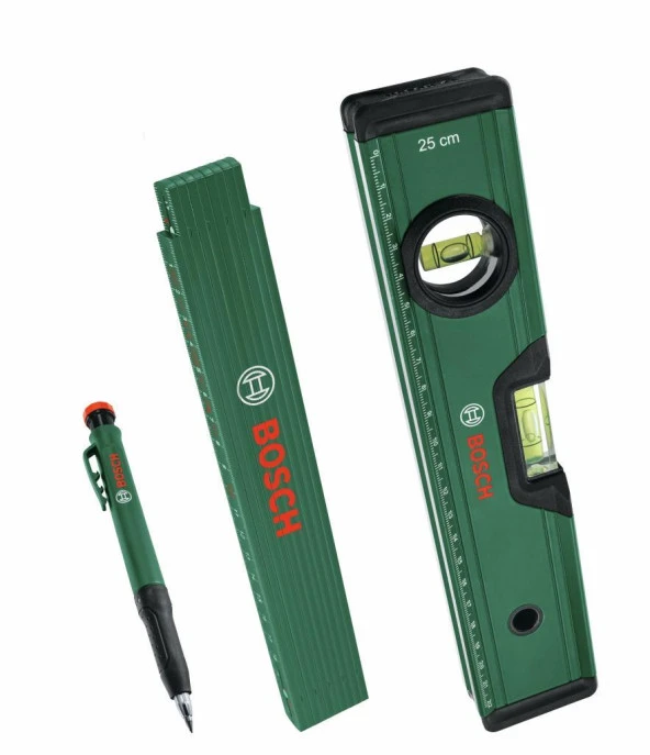 Bosch Home and Garden Su Terazisi - Katlanır Metre - Kalemli İşaretleme Seti - 1600A02W7S ürün görseli 1