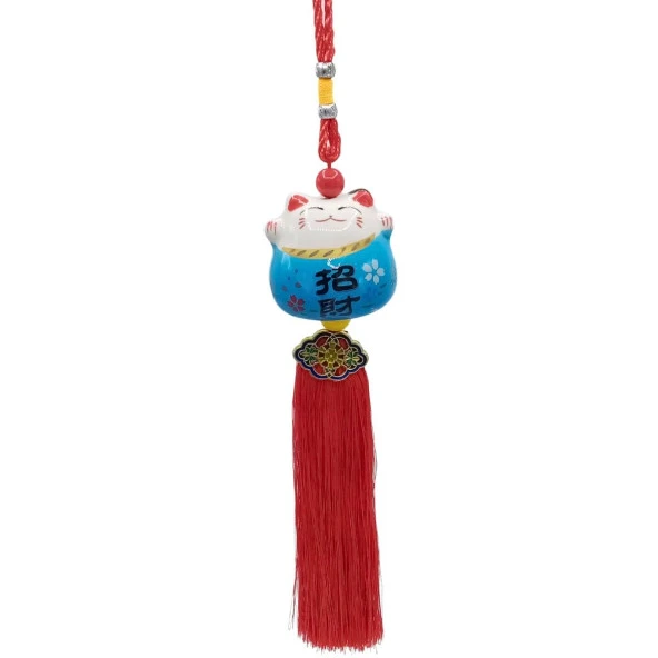 Feng Shui Maneki Neko Şans Kedisi Mavi No.2 ürün görseli 1