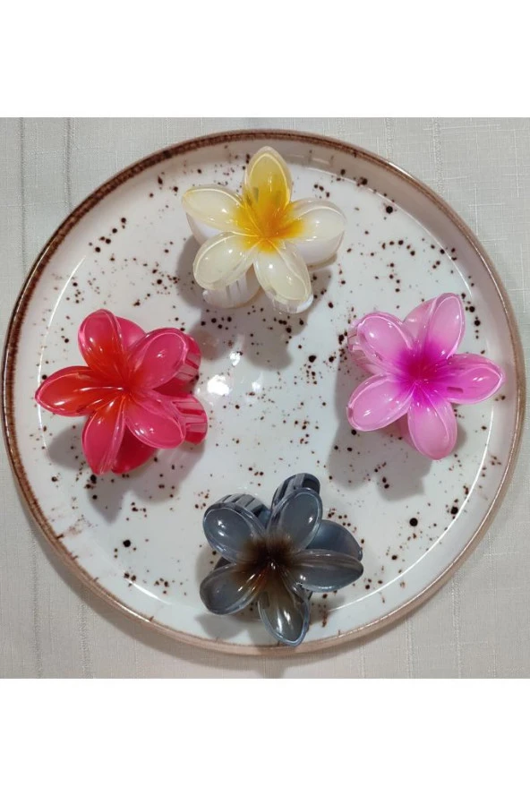 Rengarenk Lotus Çiçeği Mandal Toka 4'lü 8 CM ürün görseli 1
