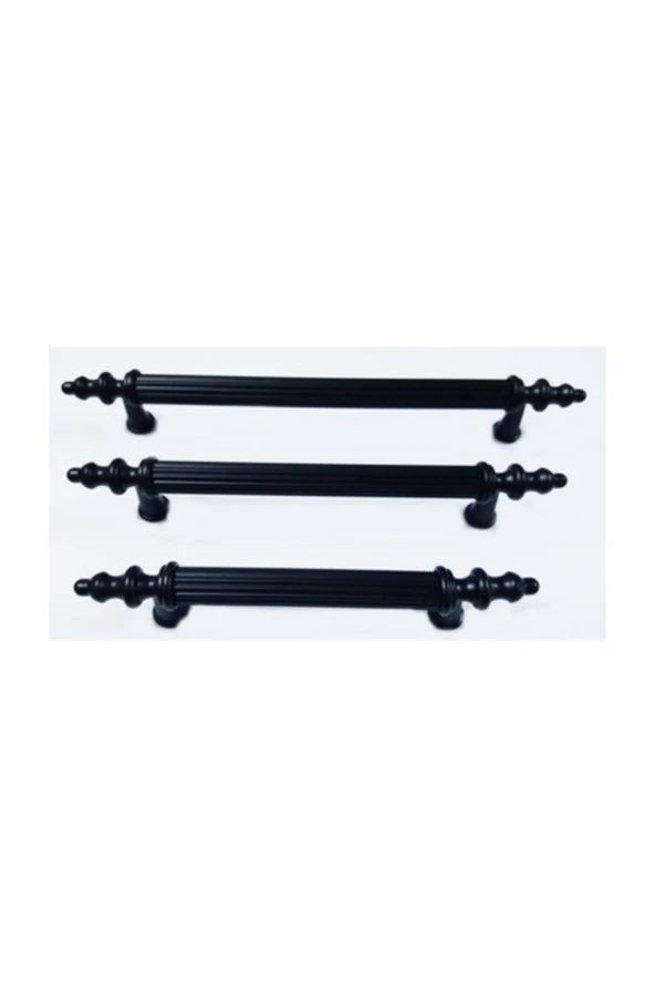 Sucuoğlu Elif Çizgili Siyah Dolap Ve Çekmece Kulp (5 Li Paket) 128 Mm ürün görseli 1