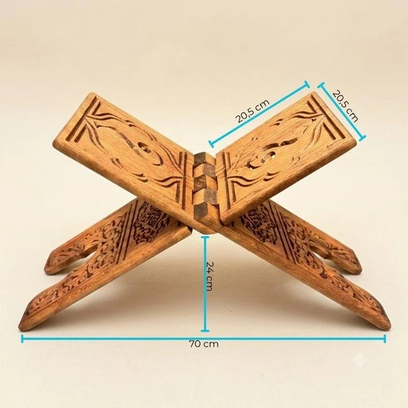 Hediyelik Rahle Ahşap Oymalı Rahle 65 cm - Resim 4