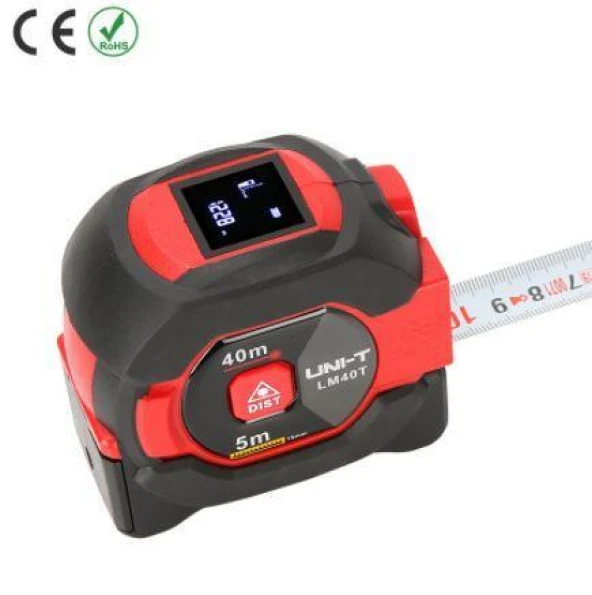 Unı-T Lm40T 40 Metre Şeritli ve Lazerli Mesafe Ölçer (Şerit 5 Metre) ürün görseli 1