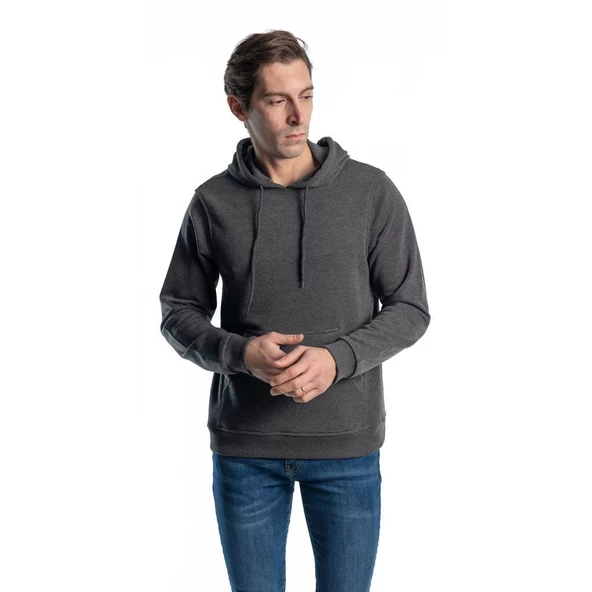 Şensel, Kapüşonlu Sweatshirt, Koyu Gri -107E632- Cepli, Kışlık ürün görseli 1