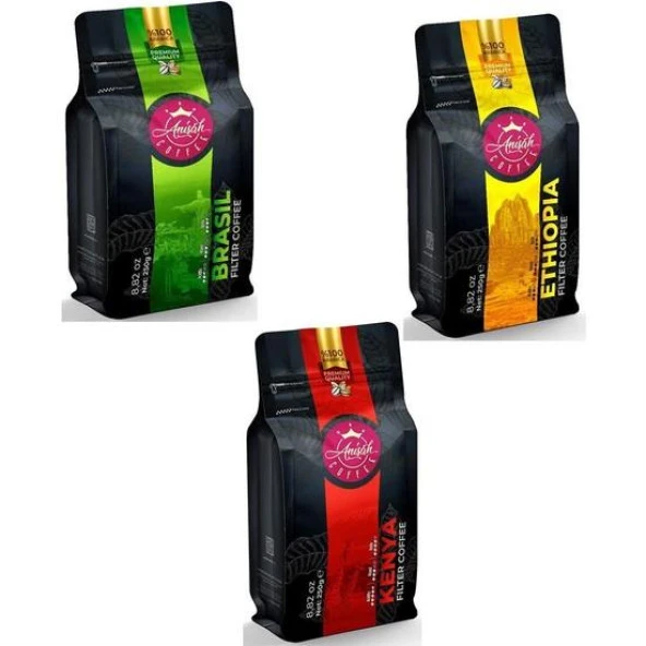 Anişah Dünya Kahvesi 3'lü Set Çekirdek 250 gr x 3 ürün görseli 1