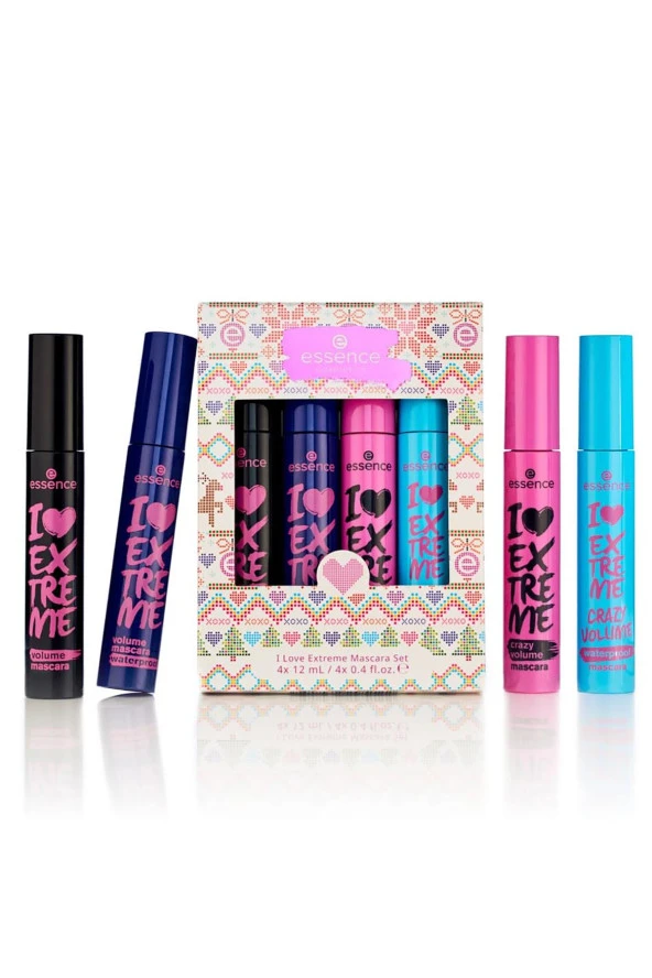 Essence Cosmetics I Love Extreme Maskara Set 4 Parça Siyah ürün görseli 1