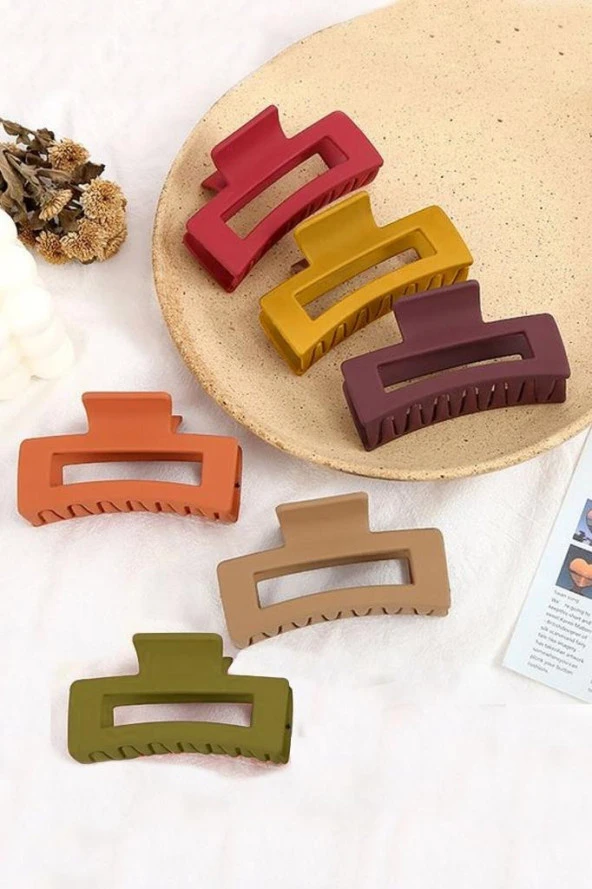 Kadın 6'lı Renkli Büyük Xl Mandal Toka Seti (RENKLİ KISKAÇLI SAÇ TOKASI 8,5 CM) ürün görseli 1
