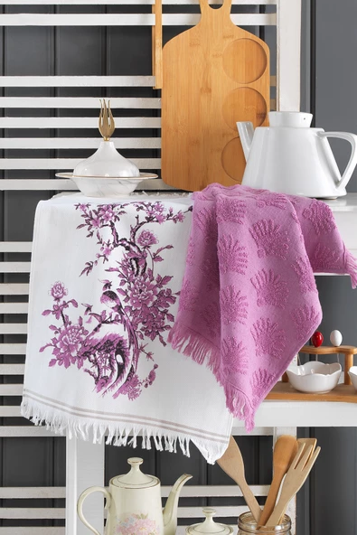 Palm Baskılı Mutfak Havlu Seti - Resim 4