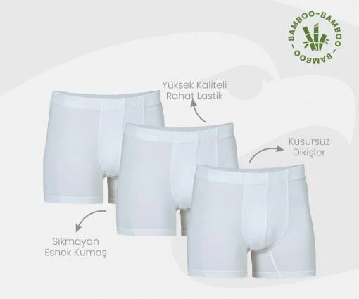 6 Adet Şahin Erkek Bambu Boxer 70059 - Resim 2