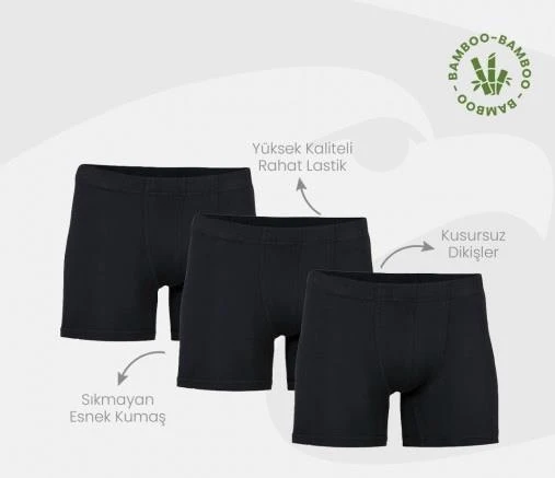 6 Adet Şahin Erkek Bambu Boxer 70059 ürün görseli 1