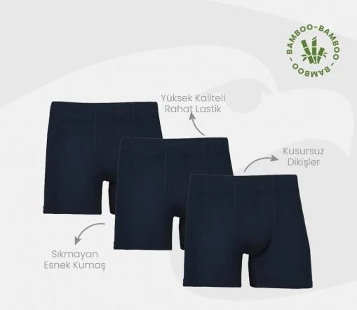6 Adet Şahin Erkek Bambu Boxer 70059 - Resim 4