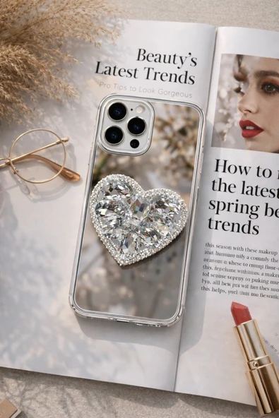 Aynalı Taşlı Popsocketli Kılıf iPhone 13 Pro ürün görseli 1