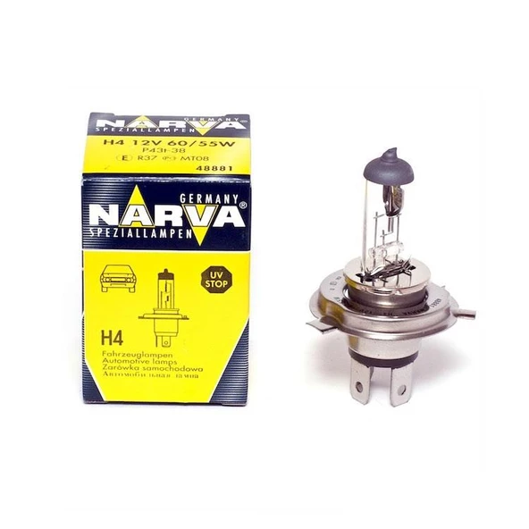 NARVA FAR AMPÜLÜ 12V 60/55W H4 TIRNAKLI ürün görseli 1