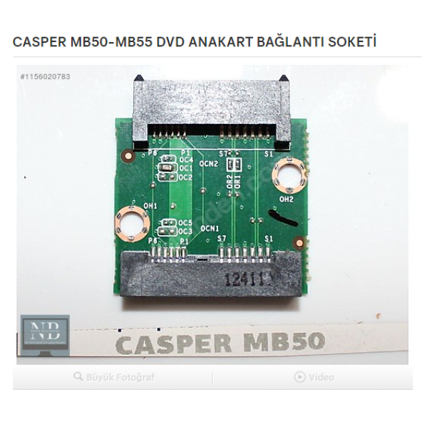 CASPER MB50 MB55 MB51 DVD ANAKART BAĞLANTI SOKETİ ürün görseli 1