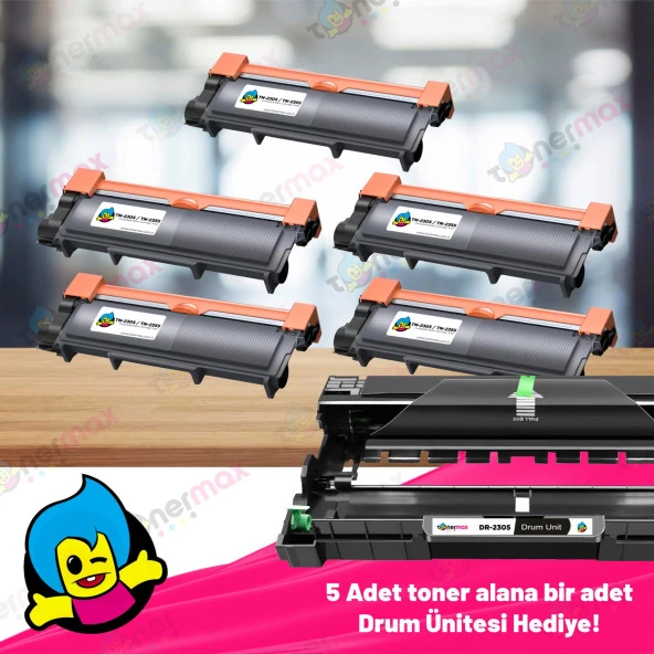 Brother TN-2355 / TN2305 / DR-2355 / 2305 Muadil Toner ve Muadil Drum Ünitesi Seti ( 5 Toner + 1 Drum ünitesi ) ürün görseli 1