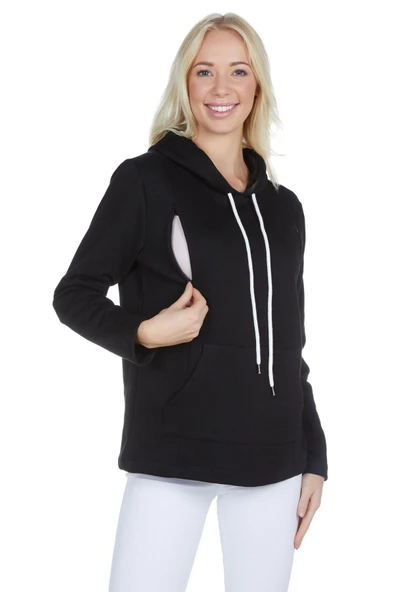 LuvmaBelly 4505 Pamuklu yandan fermuarlı Lohusa Emzirme Sweatshirt ürün görseli 1
