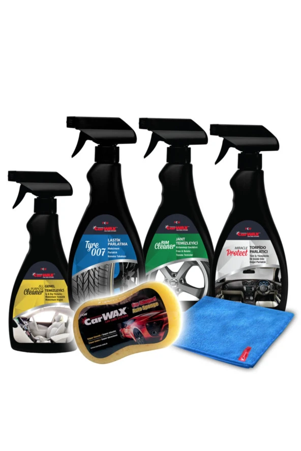 Carwax 4'lü Set  Detaylı lastik jant torpido ürün görseli 1