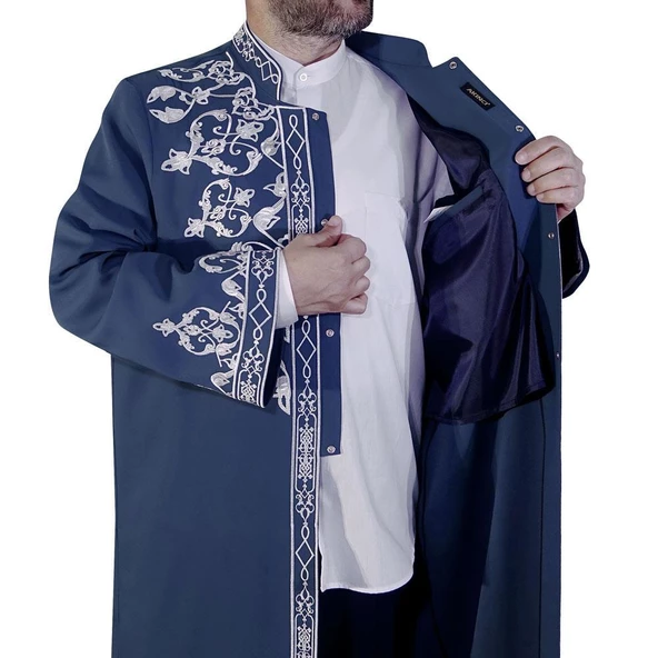 İmam Cübbesi Çelebi Lacivert - Resim 2
