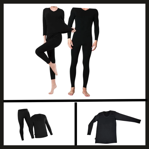 Uyguna-Yakala Unisex Siyah Heatpro Termal İçlik Takım-RML.001 ürün görseli 1