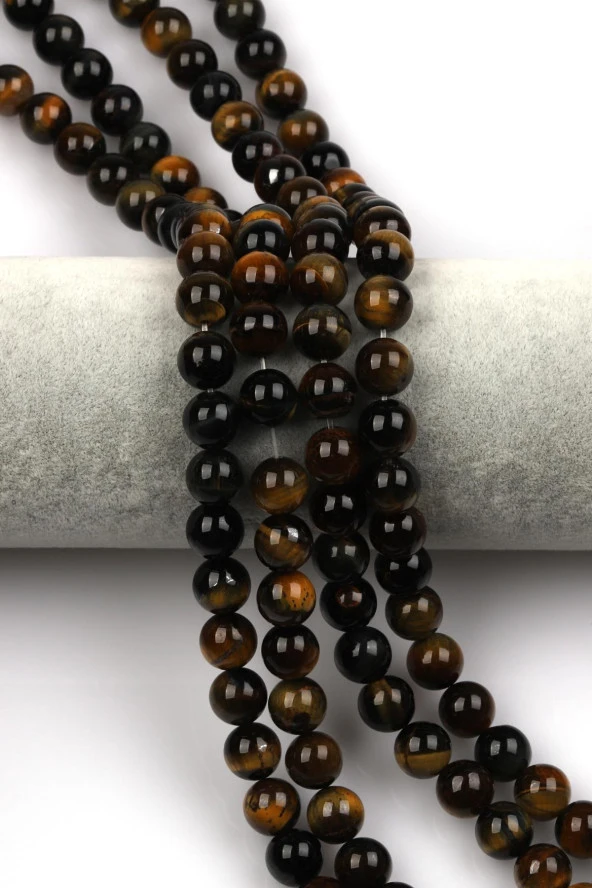 Siyah Kaplan Gözü Doğal Taş Dizi 10 mm Küre Kesim ürün görseli 1