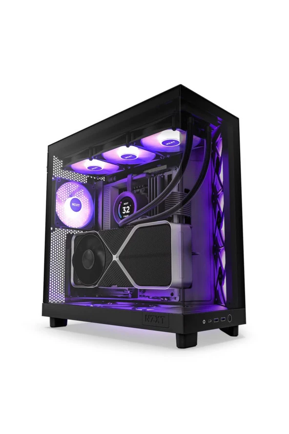 H Series H6 Flow RGB 3X120mm RGB (ATX, Micro-ATX, Mini-ITX) CC-H61FB-R1 Siyah ATX Oyuncu Kasası ürün görseli 1