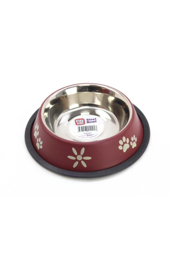 Playfull Renkli Desenli Kedi Köpek Çelik Mama Kabı 16 OZ (SWT2314) ürün görseli 1