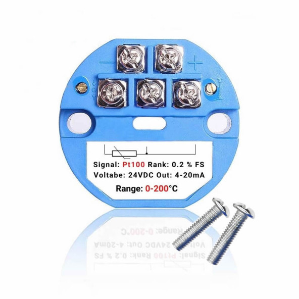 PT100 Sıcaklık Sensör Sinyali İçin 4-20mA Çevirici Transmitter Modül 0C / 200C DC 24V Rtd Termometre - Resim 3